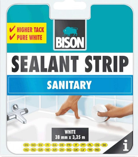Bison Insulation Tape Tile Tape 22mm x 3.35m Sealant Strip White White