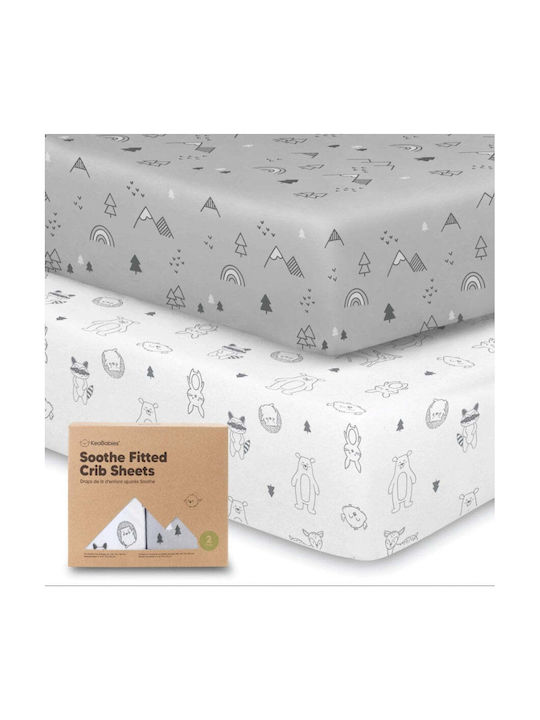 Kea Babies Комплект Бебешки Чаршафи За Количка Памучни Сив 60x120бр