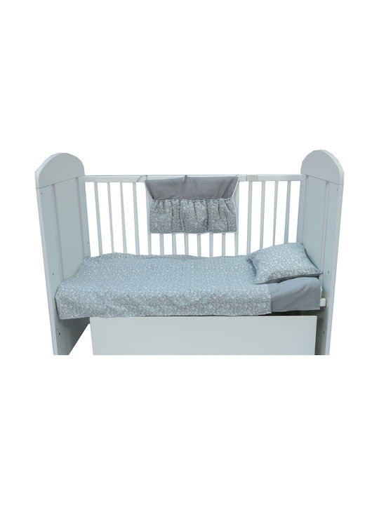 Nona Bebe Baby Sheets Set Crib Cotton Gray 110x160cm 3pcs