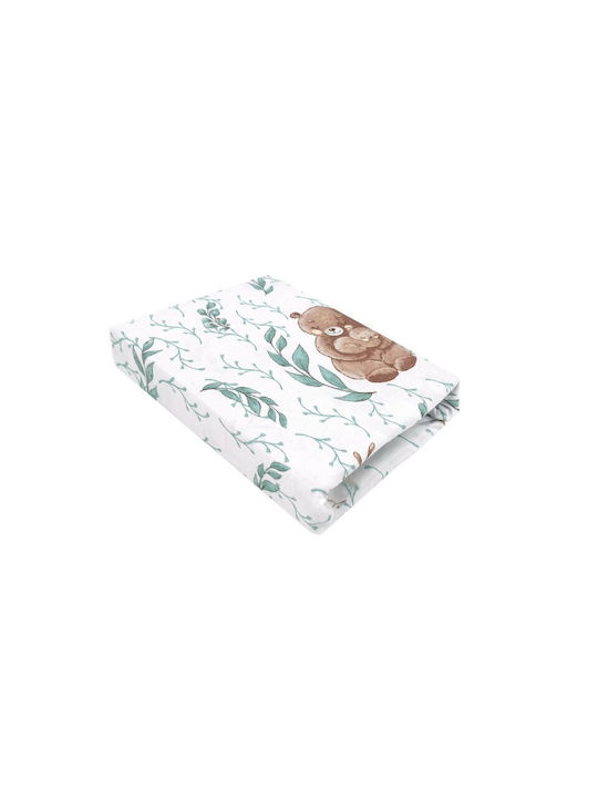 MimiNu Lenjerie De Patut Bebe Pentru Patut Din Bumbac Cu Cauciuc Bej 50.5x84.5cm