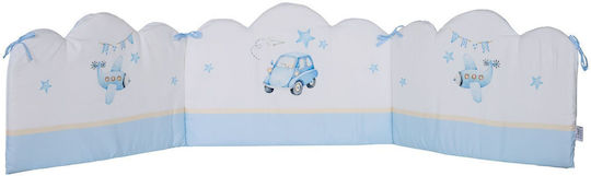 Das Home Crib Bumpers Classic Inside Blue, White, Ochre 45x195cm