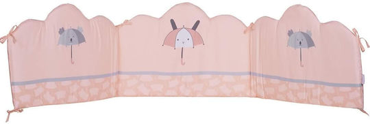 Das Home Crib Bumpers Classic Inside Pink-white-grey 45x195cm