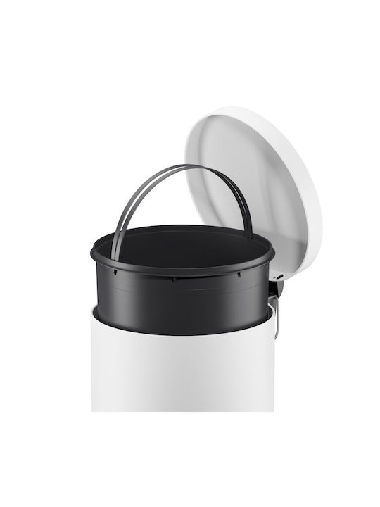 Hailo Waste Bin from Stainless Steel with Pedal White 30lt