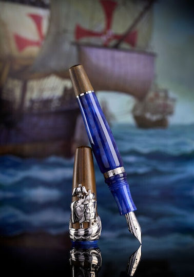 Delta Fountain Pen Fine Silver Wooden