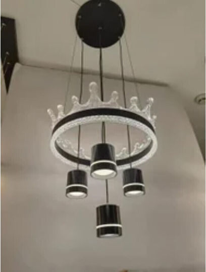 Deckenleuchte Beige LED mit Kaltweißem Licht mit Kristallen