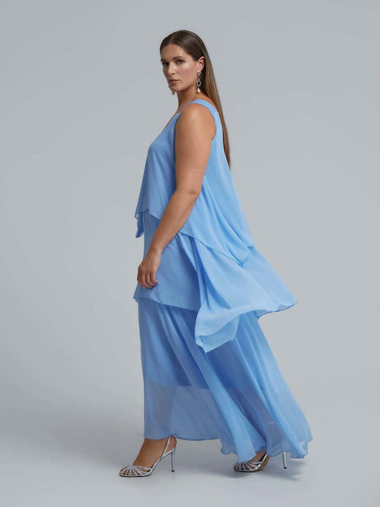 Summer Maxi Evening Dress Slip Dress Light Blue
