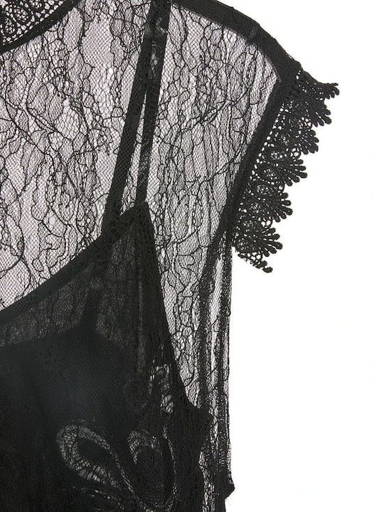 Rochie-cămașă Midi de Vară Neagră