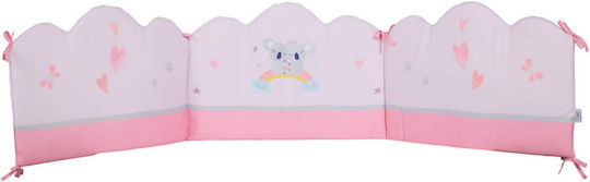 Das Home Crib Bumpers Classic Inside Grey, Pink 45x195cm