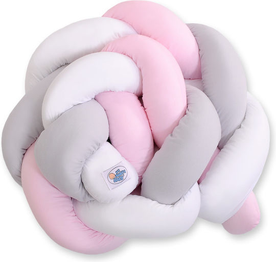 My Sweet Baby Crib Bumpers Braided Inside White, Gray, Pink