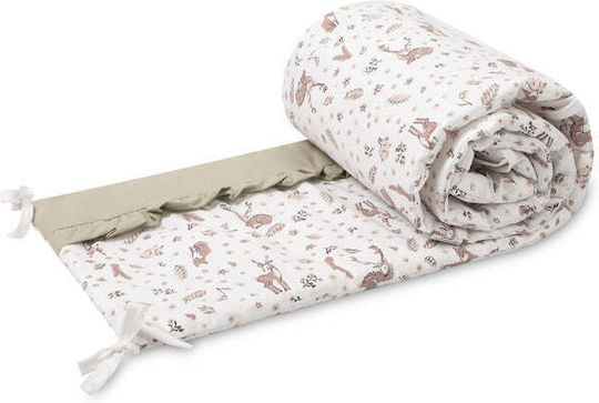 Sensillo Standard Crib Bumper for Crib Guard Rails Forest Beige 30x180cm