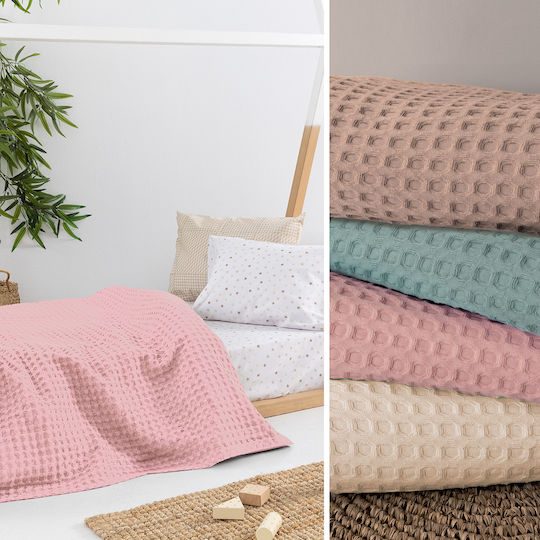 Palamaiki Nursery Swaddling Blanket Marcie Waffle Pink 80x110cm