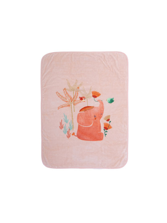Nef-Nef Homeware Blanket Cot Indonesia Velvet Orange 100x140cm