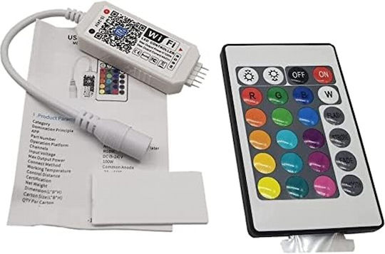 Vencore 6613-10005 Wifi 2.4g Rgbw Controller 12-24v 144-288w Rf Remote Ασύρματο Wifi 2.4g Controller Rgbw Rf Χειριστήριο 12 Volt 144 Watt & 24 Volt 288 Watt Μέγιστο Φορτίο 6613-10005