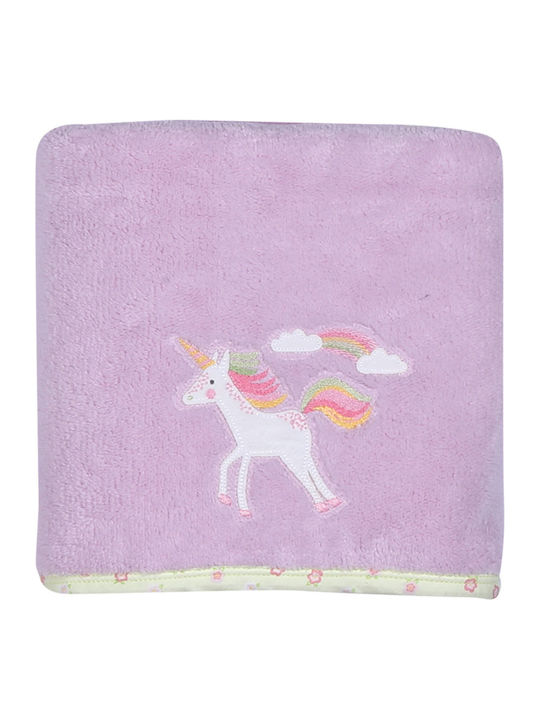 Nef-Nef Homeware Pătură Pepinieră Swaddling pături Rainbow Story Fleece Lila 80x110cm