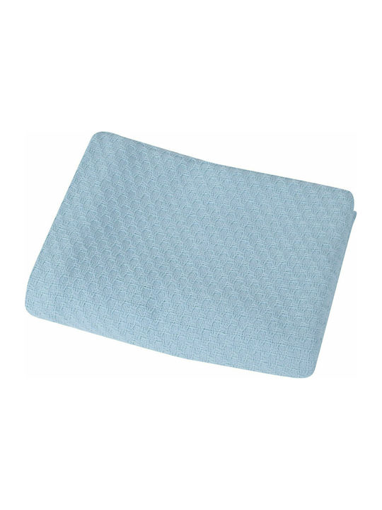 Nef-Nef Homeware Одеяло Детско легло Smooth 100% памук Син 150x110см.