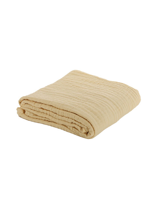 Nef-Nef Homeware Blanket Cot Whisper Cotton Yellow 110x150cm