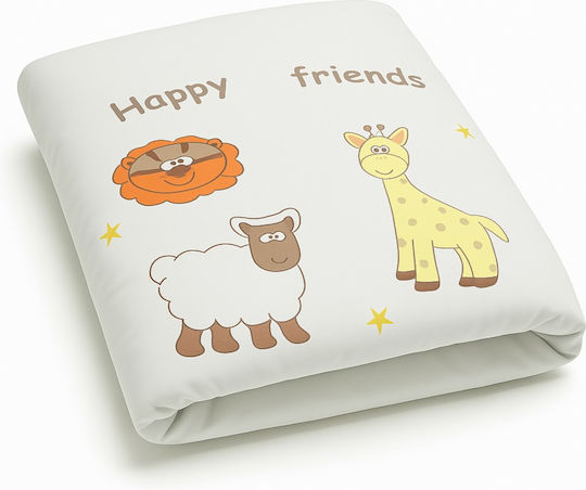 Beboulino Κουβέρτα Αγκαλιάς & Λίκνου Happy Friends 90x110εκ.