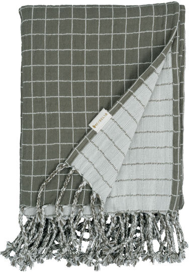Blanket Nursery Swaddling Blankets Grid Khaki Olive 80x110cm