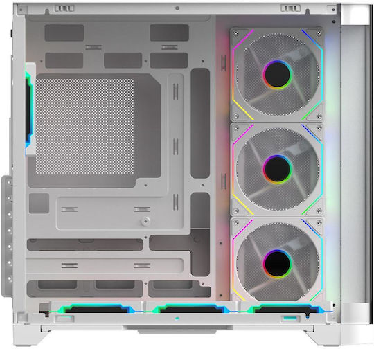 Aqirys Europa Gaming Midi Tower Computer Case with Side Window and ARGB Lighting White