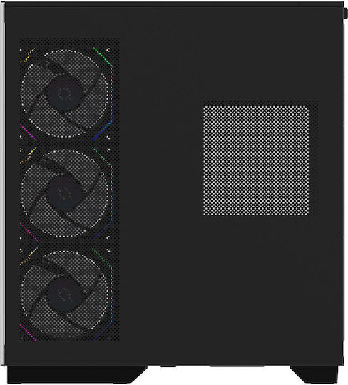 Aqirys Janus Gaming Midi Tower Computer Case with Side Window and ARGB Lighting Black