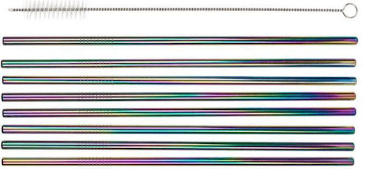 Paie Metalice Reutilizabile Rainbow Ii 8 Bucăți Cu Periuță