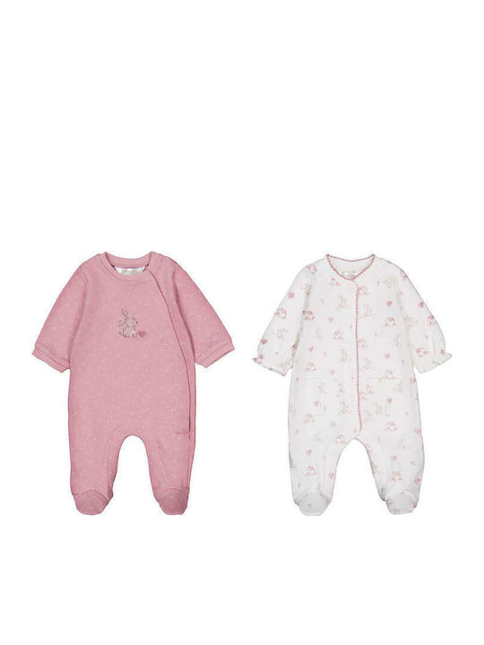 Mayoral Set Baby Bodysuits Ecru-Rose 2 Pieces