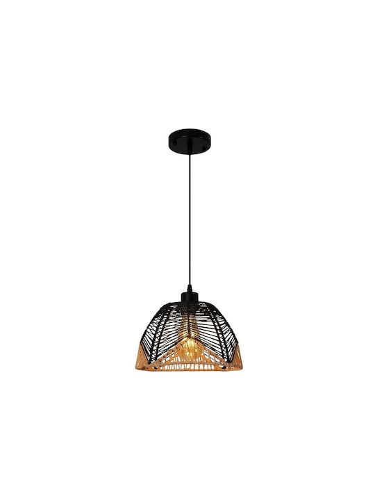 Boho Grid Pendant Light with E27 Socket 25x16cm
