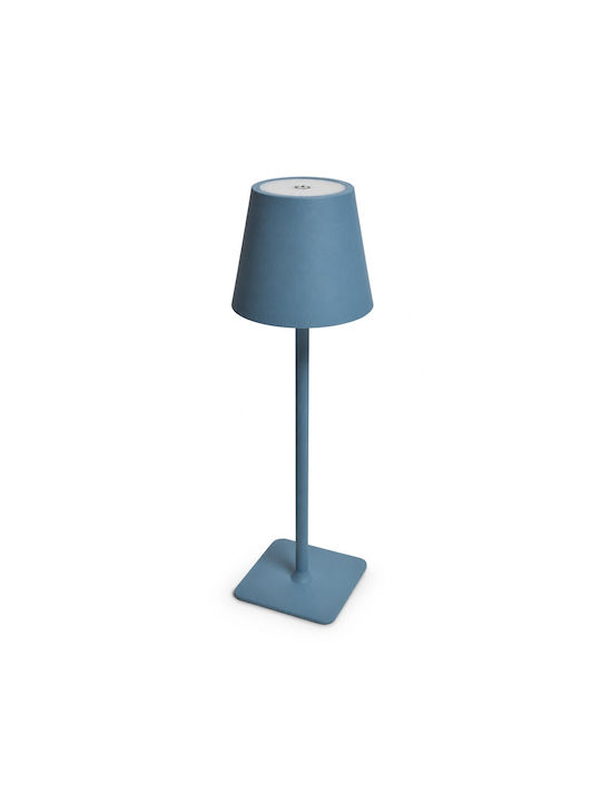 VenCore Metal Table Lamp LED with Light Blue Shade and Base
