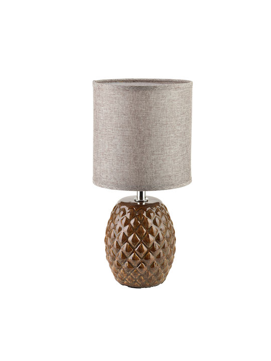 Lampa Lampă de Masă cu Abajur Maro și Bază