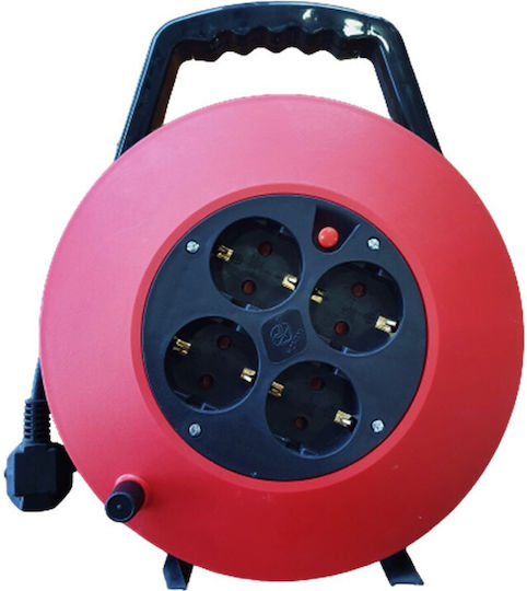 Essential Extension Reel Cord 3 x 1mm²/15m Red