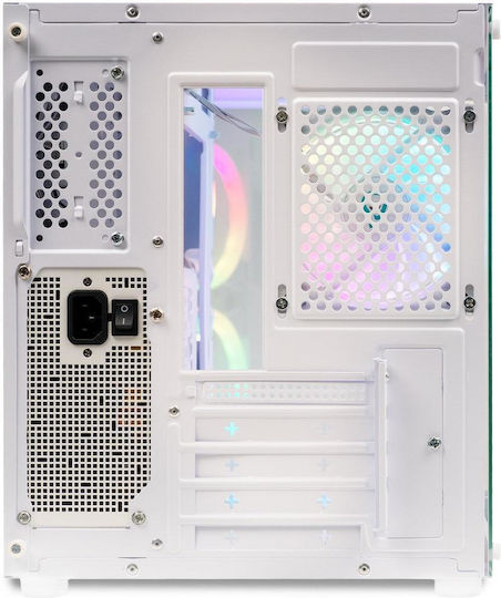 Spacer Aquarium Gaming Mini Tower Κουτί Υπολογιστή με Πλαϊνό Παράθυρο Λευκό