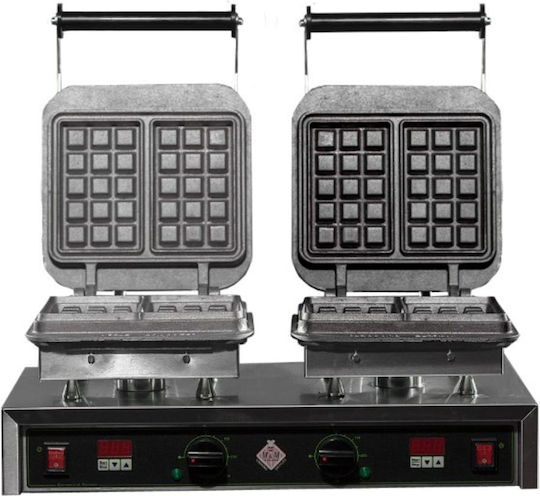 M&M equipment Waffeleisen Kommerzielle Waffeleisen Doppelter 90° Öffnung Für Waffeln In Quadratischer Und Blume Form