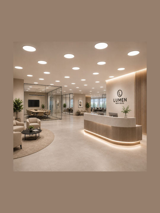 VenCore Round Recessed LED Panel 35W with Natural White Light 4500K 22.7cm