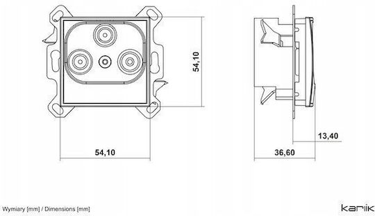 Icon Subscriber Socket Mechanism 2 Output Sat + Tv White Igsn