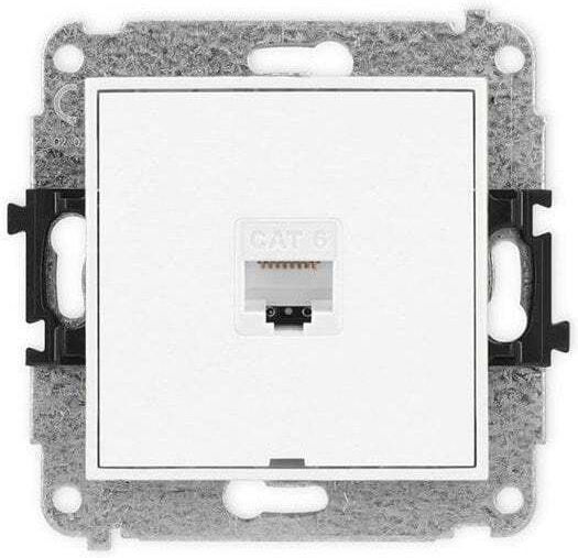 Mini Single Computer Socket Mechanism 1xrj45 Cat 6 8-pin Without Descriptive Field White Matt 25mgkbo-3