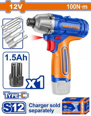 Wadfow WCD25101E Impact Battery Screwdriver 12V 1x1.5Ah