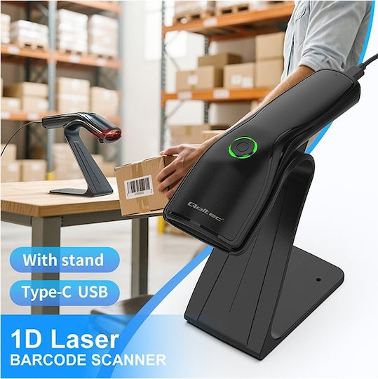 Qoltec Scanner Portabil cu Capabilitate de Citire 1D Barcodes