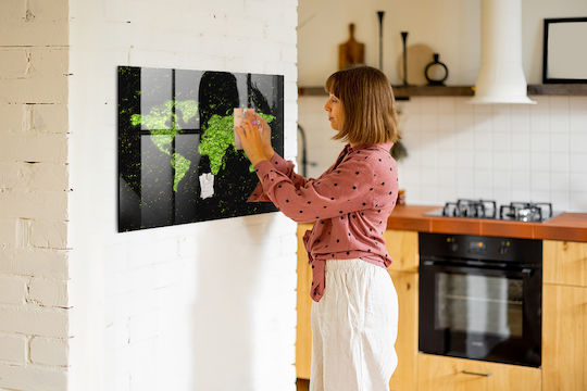 Placă Magnetică Hartă a Lumii Un Magnet 100x70