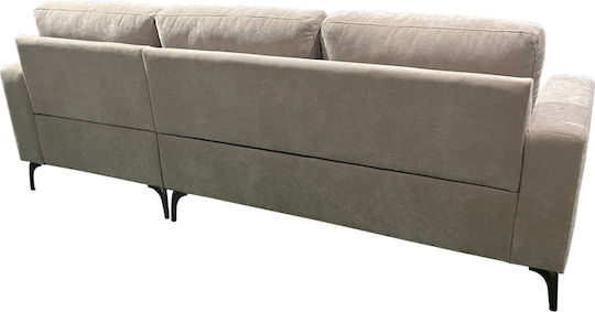 Canapea Colțar cu Colțul Stâng Bej 248x173x89cm