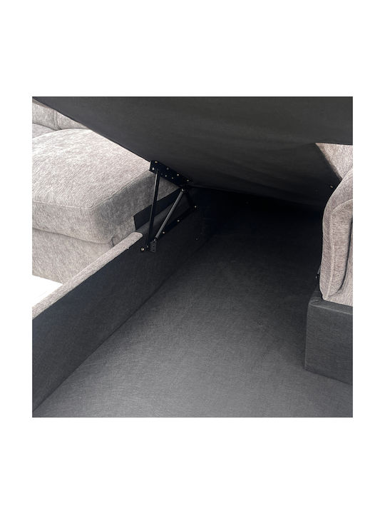 Canapea Colțar Pat cu Colțul Stâng Gri 251x168x82εκ.