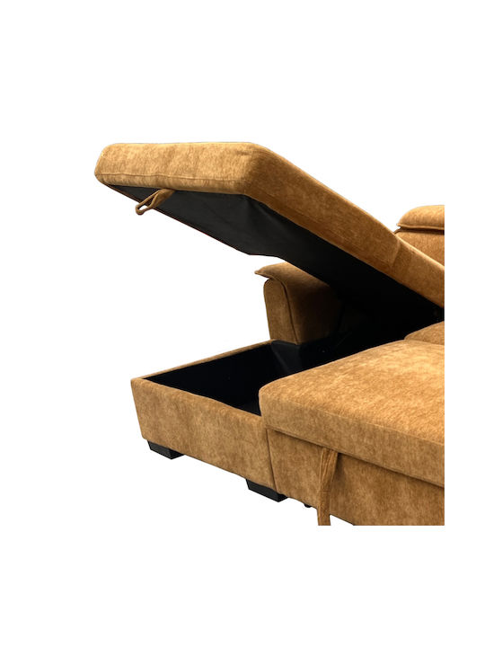 Corner Couch Bed with Right Corner Camel 251x168x82 cm