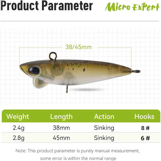 Kingdom Micro Expert Sinking Pencil Momeli Artificiale Peștișor (Minnow) 4.5cm/2.85gr 004