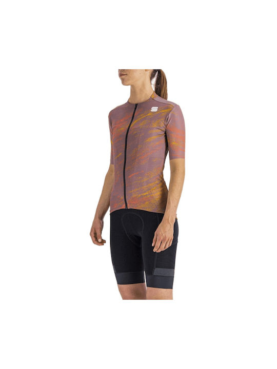 Sportful Tricou De Ciclism Pentru Femei Cu Mâneci Scurte Violet