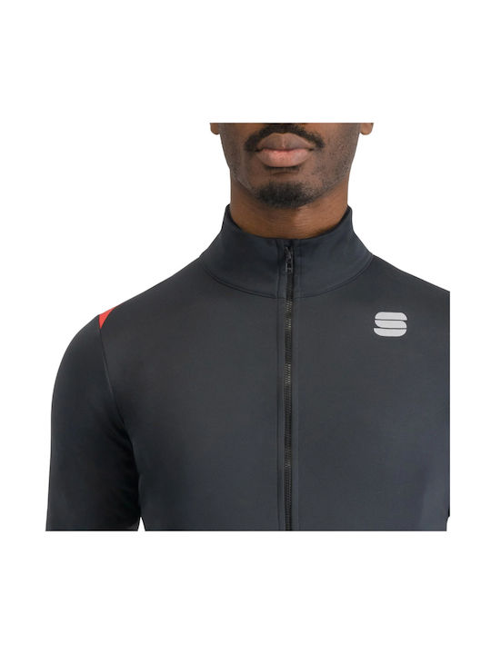 Sportful Tricou De Ciclism Pentru Bărbați Mânecă Lungă Negru