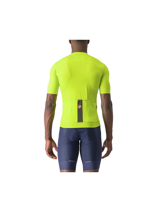 Castelli Tricou De Ciclism Pentru Bărbați Cu Mâneci Scurte Galben