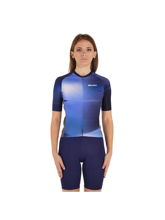 Santini Kurze Ärmel Fahrradtrikot Blau