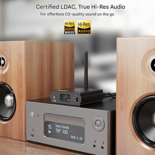 Hifi Receptor 1mii Ds220 Bluetooth 5.3 Es9018k2m Dac – Ldac Aptx Hd Aptx Ll Afișaj Oled Mod Eq Hi-Res Stereo Audio Adaptor Amplificator Difuzoare Tv Rca Optic Usb Wireless Sunet Audiophile