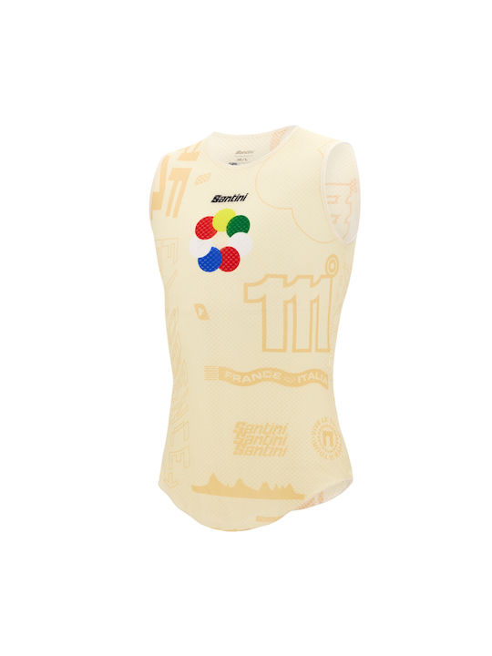 Santini Tricou De Ciclism Fără Mâneci Pentru Bărbați Galben
