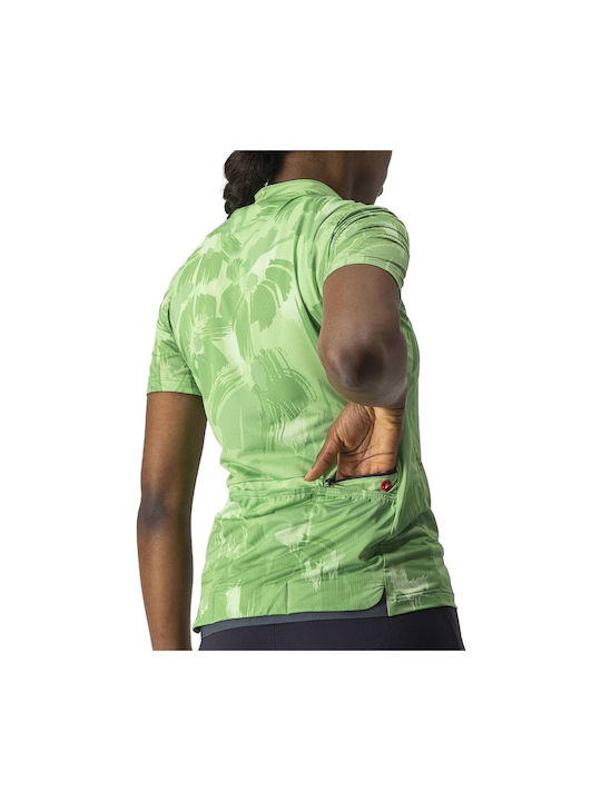 Castelli Cas-4522085-344-XS Tricou De Ciclism Pentru Femei Cu Mâneci Scurte Verde