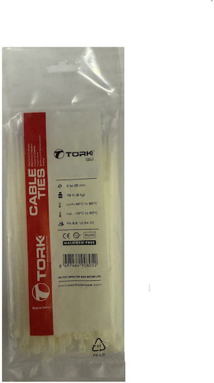Tork Plastic Cable Ties in White Colour (100 pcs) 038.WHT.36W.0300